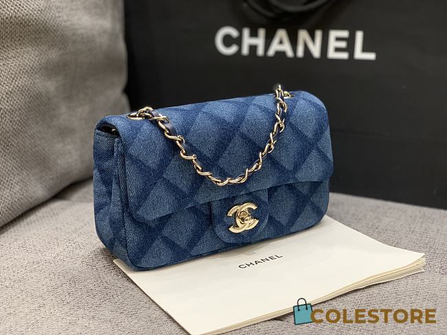 Colestore Chanel 22B Denim Mini Flap Bag size 20cm - 1