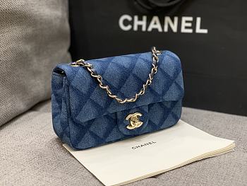 Colestore Chanel 22B Denim Mini Flap Bag size 20cm