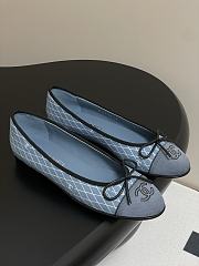 Colestore Chanel CC Logo Blue Denim Ballets Flat   - 4