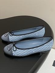 Colestore Chanel CC Logo Blue Denim Ballets Flat   - 2