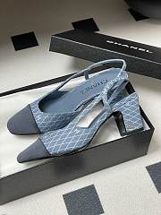 Colestore Chanel 25P Slingbacks Suede Goatskin & Grosgrain Blue, Silver & Black - 6