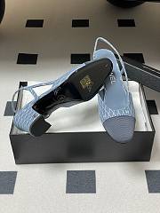 Colestore Chanel 25P Slingbacks Suede Goatskin & Grosgrain Blue, Silver & Black - 5