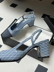 Colestore Chanel 25P Slingbacks Suede Goatskin & Grosgrain Blue, Silver & Black - 2