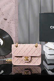 Colestore Chanel 25C Mini Flap Bag Suede Calfskin, Braided Calfskin & Gold-Tone Metal Light pink 20x15x8cm - 1