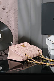 Colestore Chanel 25C Mini Flap Bag Suede Calfskin, Braided Calfskin & Gold-Tone Metal Light pink 20x15x8cm - 5