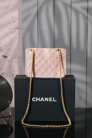 Colestore Chanel 25C Mini Flap Bag Suede Calfskin, Braided Calfskin & Gold-Tone Metal Light pink 20x15x8cm - 2