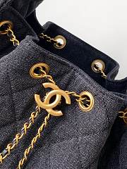 Colestore Chanel 25 Small Handbag Washed Black Denim & Gold-Tone 30x26x14cm - 6