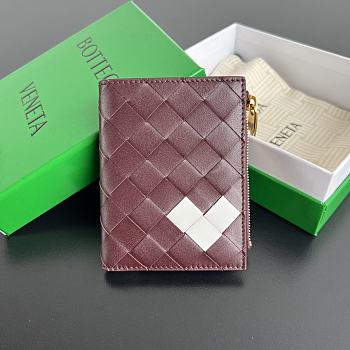 Colestore Bottega Veneta Small Leather Intrecciato Heart Bifold Wallet 11.5x9cm