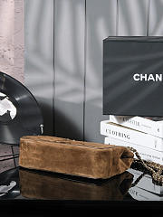 Colestore Chanel Vintage Suede Tote Brown Bag 26x18cm - 6