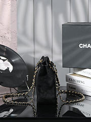 Colestore Chanel Vintage Suede Tote Black Bag 26x18cm - 3