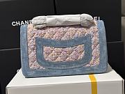 Colestore Chanel Tweed Pink Denim Classic Bag 25cm - 6
