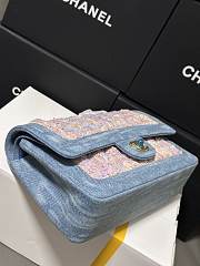 Colestore Chanel Tweed Pink Denim Classic Bag 25cm - 5