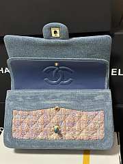 Colestore Chanel Tweed Pink Denim Classic Bag 25cm - 3