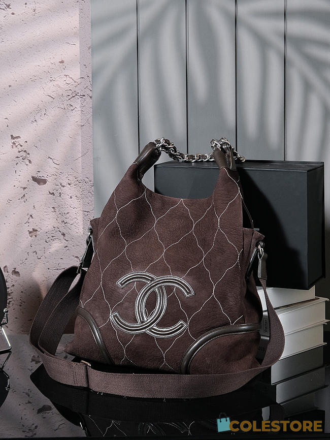 Colestore Chanel Rodeo Drive Microsuede Hobo Brown 36cm - 1