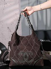 Colestore Chanel Rodeo Drive Microsuede Hobo Brown 36cm - 2