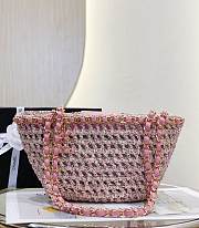 Colestore Chanel 22P Crochet Mixed Fibres Gold Tone Metal 'Beige Pink' 36x20x12cm - 1