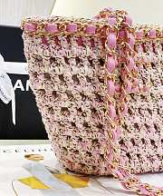 Colestore Chanel 22P Crochet Mixed Fibres Gold Tone Metal 'Beige Pink' 36x20x12cm - 6