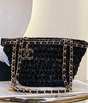 Chanel 22P Crochet Mixed Fibres Gold Tone Metal 'Black' 36x20x12cm - 1