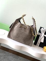 Colestore Chanel 25 Small Handbag Suede & Gold-Tone Metal Grey 30x26x14cm - 6