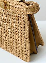 Colestore Fendi Women Peekaboo ISeeU Petite Beige Padded Calfskin Leather Bag 27x11×20cm - 3