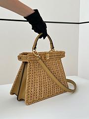 Colestore Fendi Women Peekaboo ISeeU Petite Beige Padded Calfskin Leather Bag 27x11×20cm - 2