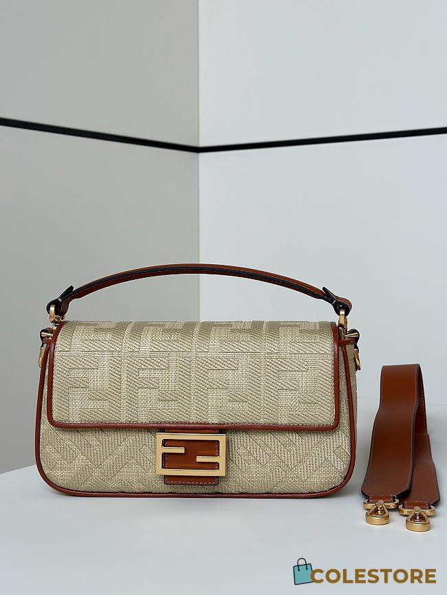 Colestore Fendi Baguette FF-embroidery Crossbody Bag - Neutrals 27×6×14 - 1