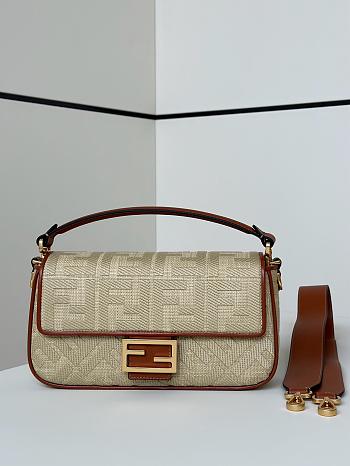 Colestore Fendi Baguette FF-embroidery Crossbody Bag - Neutrals 27×6×14