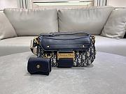 Colestore Dior Small Streetchic Bag Blue Dior Oblique Jacquard and Smooth Calfskin 24×12.5×5cm - 1