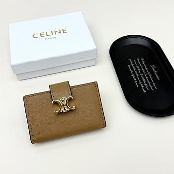 Colestore Celine Small Wallet Triomphe In Brown 10.5x6cm