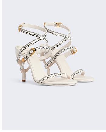 Colestore Schiaparelli Measuring Tape Sandals S Heel - White