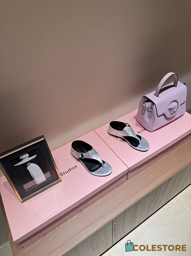 Colestore Saint Laurent Flat sandals - Sliver  - 1