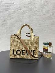 Colestore Loewe x Paula's Ibiza Font Logo Small Tote Bag in Raffia 24x11x19.5cm - 1