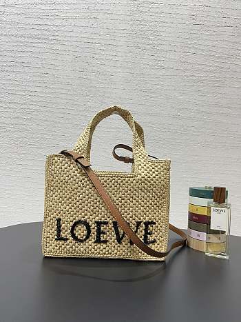 Colestore Loewe x Paula's Ibiza Font Logo Small Tote Bag in Raffia 24x11x19.5cm