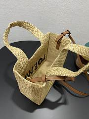 Colestore Loewe x Paula's Ibiza Font Logo Small Tote Bag in Raffia 24x11x19.5cm - 5