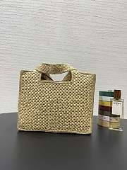 Colestore Loewe x Paula's Ibiza Font Logo Small Tote Bag in Raffia 24x11x19.5cm - 6