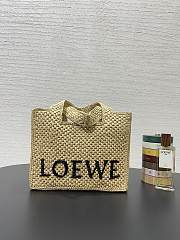 Colestore Loewe x Paula's Ibiza Font Logo Small Tote Bag in Raffia 24x11x19.5cm - 3