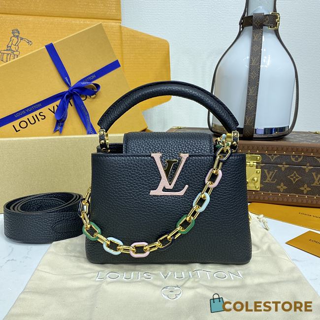 Colestore Louis Vuitton Capucines Mini Black/Pink 21x14x8cm - 1