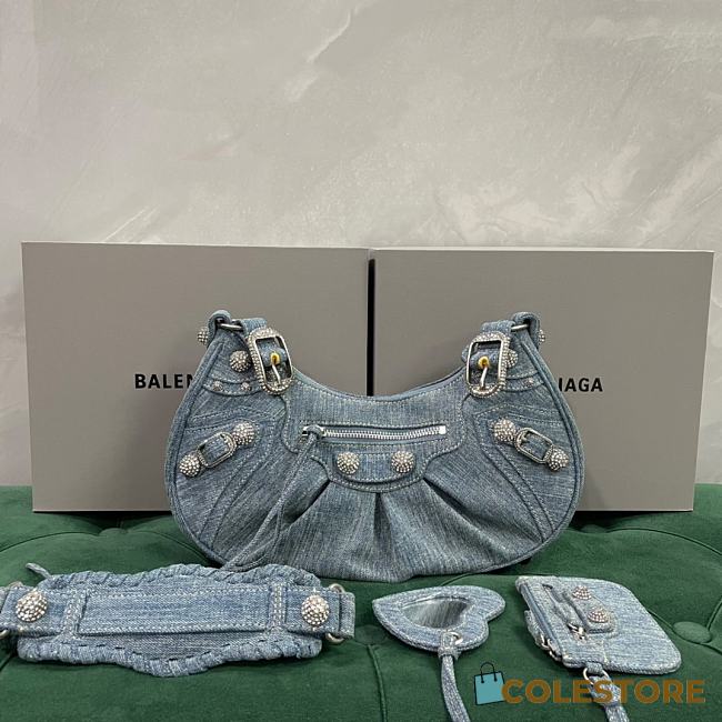 Colestore Balenciaga Le Cagole Xs Shoulder Bag Denim in Blue 33cm - 1