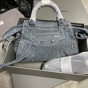 Colestore Balenciaga Neo Kagol City Denim Rhinestone 26x13x18cm - 1