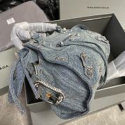 Colestore Balenciaga Neo Kagol City Denim Rhinestone 26x13x18cm - 6