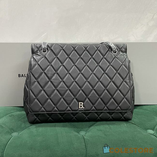 Colestore Balenciaga Nappa Calfskin Quilted Large Touch B Shoulder Bag 36x10x30cm - 1