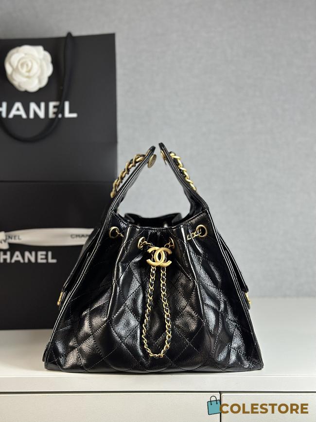 Colestore Chanel 25 Small Handbag Grained Calfskin & Gold-Tone Metal Black 30x26x14cm - 1