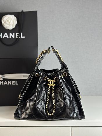Colestore Chanel 25 Small Handbag Grained Calfskin & Gold-Tone Metal Black 30x26x14cm