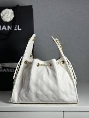 Colestore Chanel 25 Small Handbag Grained Calfskin & Gold-Tone Metal White 30x26x14cm - 3