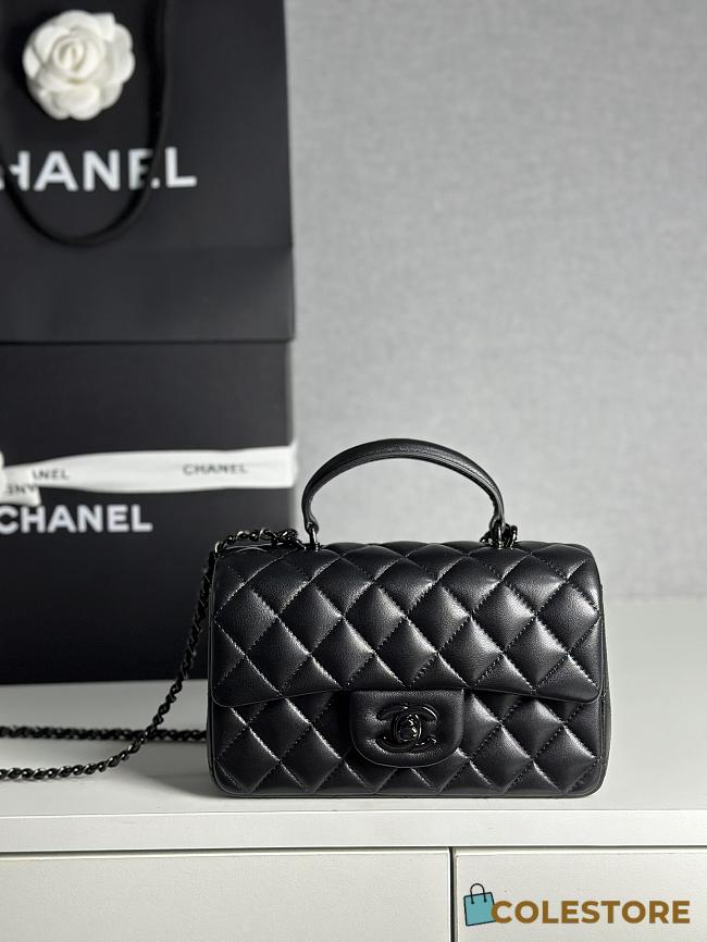 Colestore Chanel 25P Mini CF Handle Full Black 20x6x13cm - 1