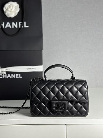 Colestore Chanel 25P Mini CF Handle Full Black 20x6x13cm
