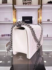 Colestore Chanel Leboy White Sliver Hardware in Leather 25x15x9cm - 5