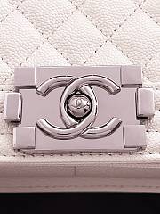 Colestore Chanel Leboy White Sliver Hardware in Leather 25x15x9cm - 2