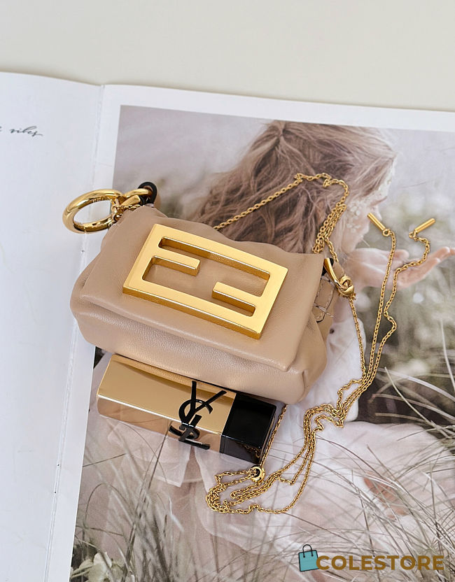Colestore Fendi Mamma Baguette Mini Bag in Nude 10x3x7cm - 1