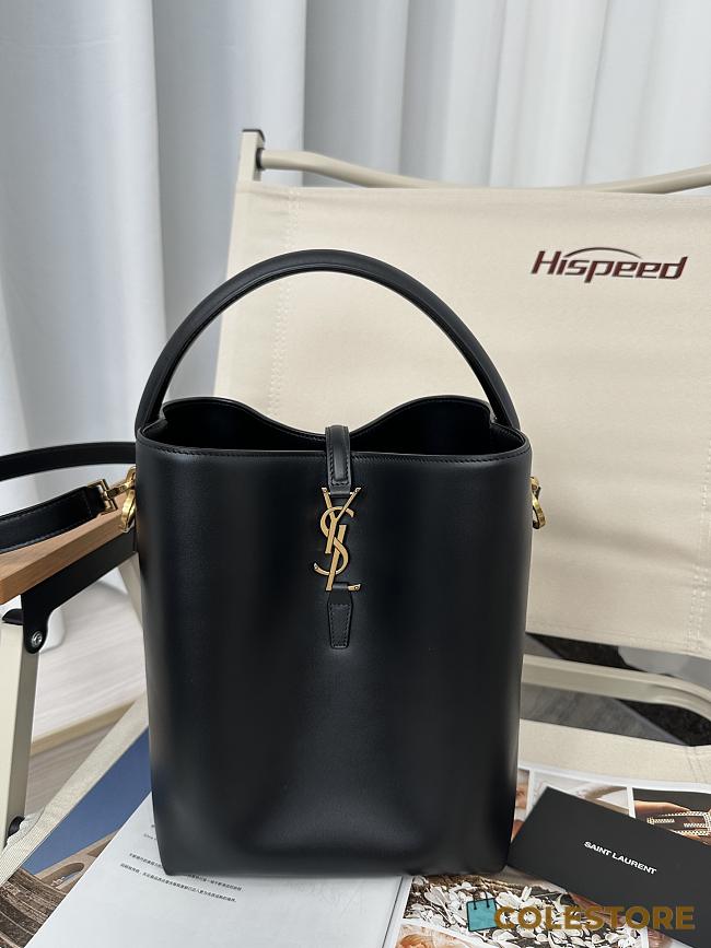 Colestore YSL Saint Laurent Le 37 Shiny Leather in Black 20x25cm - 1
